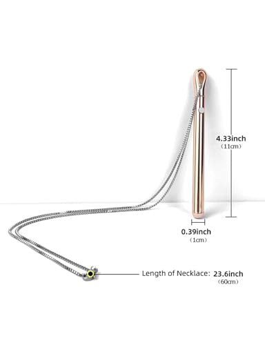 Rose Gold Necklaces for Women Long Pendant Necklace with Adjustable Chain Necklace Extender, Rechargeable Necklace Jewelry for Women Trendy