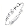 925 Sterling Silver Adjustable Bracelet for Women, Hollow Lantern Bead Design, Sliding Clasp Bangle, Elegant Jewelry Gift for Valentine’s Day, Birthday, Anniversary