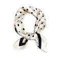 JERLA 100% Pure Mulberry Silk Square Scarf for Hair-27''x27'' Women Men Natural Silk Neckerchief Headscarf - color: Polka Dot Cream White