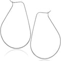 Oval Threader Hoop Earrings for Women - Lightweight Thin Teardrop Earring Hoops - 14k Gold, Rose or 925 Sterling Silver Plated - color: 2.3" inch - 925 Sterling Silver Plated