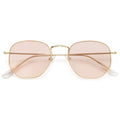 SOJOS Square Polarized Sunglasses for Women Men Small Hexagonal Polygon Shades SJ1072 - color: Light Brown