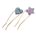 Mikinona 2Pcs Star Heart Hair Sticks for Women Stylish Hair Forks with Unique Design Smooth Surface for Gentle Grip for All Hair for Elegant Hairstyles