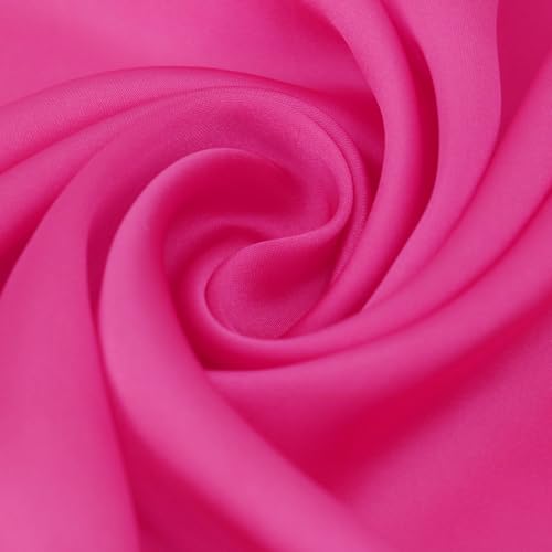 vimate Head Scarf for Women Hair 27'' Square Satin Silk Feeling Bnadana Neck Scarf Handbag Accessories Etc - color: C68#. Hot Pink
