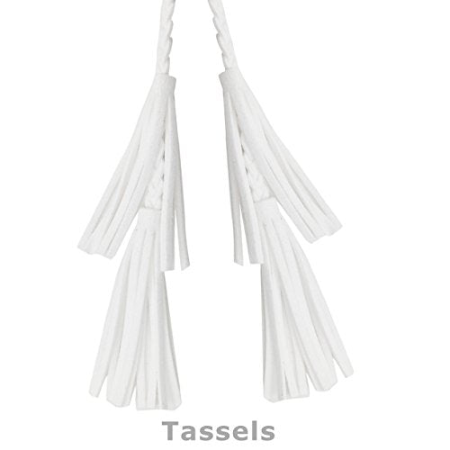 TeeYee Women Girls Multi Colors Braided Waist Tie Belt/Rope/Chain with Tassel Fringe Wrap Cloth Belts for Ladies Dress Pants - color: White