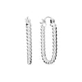 Amazon Essentials Plated Tailored Hoop Earrings - color: Silver, size: L: 1.34" X W: 0.11"