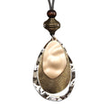 Kelake Leather Necklace for Women Men Teen Vinatge Boho Alloy Pendant Choker Jewelry Fashion Sweater Necklaces with Adjustable Genuine Leather Chain - color: Multilayer Alloy Teardrop Pendant