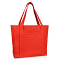 DALIX 20" Solid Color Cotton Canvas Shopping Tote Bag in Red - color: Red