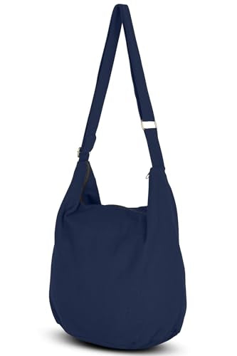 Your Cozy Hobo Sling Bags For Women Crossbody Bag Thai Top Handmade Shoulder Bag with Adjustable Strap - color: Navy