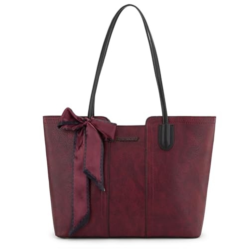 Montana West Tote Bags for Women Top Handle Satchel Purses - color: Dahila Red