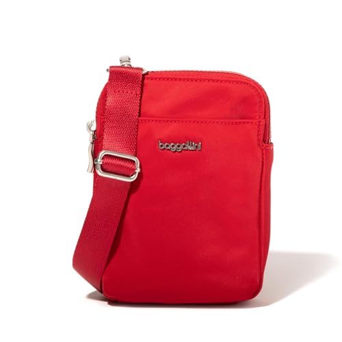 Baggallini Women's Modern Take Two Rfid Crossbody - color: Crimson Red Twill