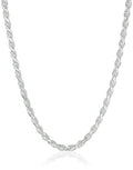 Amazon Essentials Sterling Silver Diamond Cut Rope Chain Necklace - color: Silver, size: 18"