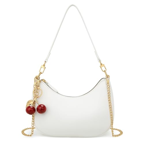 KKXIU Shoulder Bag for Women Cute Hobo Purses and Handbags Retro Clutch Underarm Purse | Cute - color: C-white