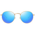 MEETSUN Round Polarized Sunglasses for Women Men Classic Retro Metal Frame Sun Glasses UV Protection - color: Gold/Blue