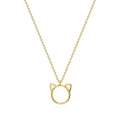 Fettero Animal Necklaces for Women 14K Gold Plated Charm Snake Necklace Elephant Bird Cat Butterfly Pendant Cute Dainty Necklace Jewelry - style: Meow Head