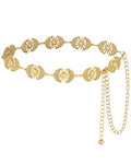 AWAYTR Chain Belt for Women – Adjustable Boho Metal Waist Chain Belt Gold Sliver for Dresses Jeans Country Concert Outfit - color: Gold-sun & Moon