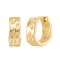 MYEARS Women Earrings Gold Huggie Hoop 14K Small Simple Hypoallergenic Everyday Jewelry - style: Foil Textured Band