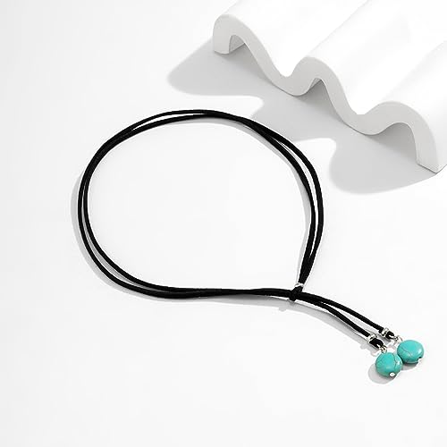 HUASAI Choker Necklace for Women Boho Necklaces Country Concert Outfits for Women Layered Western Choker Necklace Boho Cowgirl Jewelry Accessories Dress - color: F:Turquoise Boho Necklace