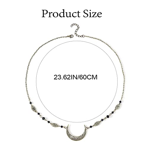 CAKURE Moon Head Chain Bohemia Gold Bronze Headpiece Vintage Forehead Hair Jewelry Gypsy Hair Accessories for Women