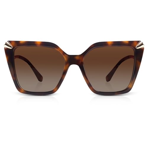 DrRelax Big Square Sunglasses Womens Retro Polarized Sun Glasses with Metal UV 400 Protection - color: Tortoise/ Gradient Brown