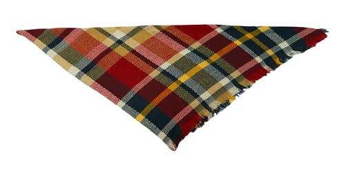Wander Agio Womens Warm Long Shawl Winter Wraps Large Scarves Knit Cashmere Feel Plaid Triangle Scarf - color: Big Wine Red 25