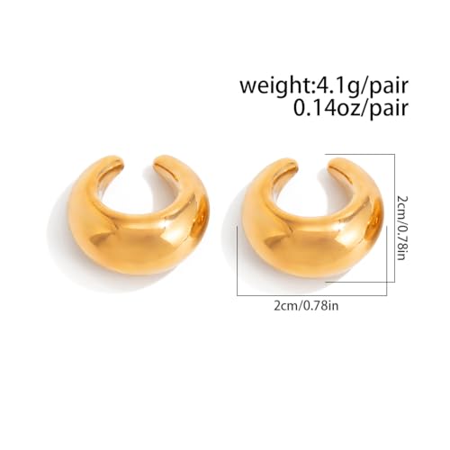 Ear Cuffs Non Piercing Earrings for Women Chunky Gold Ear Cuff Clip on Earrings Trendy Jewelry - style: style-B