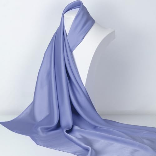 RIIQIICHY 35 Inch Head Scarf for Women Hair Scarf Like Silk Scarf Square Scarf Bandanas for Women - color: Blue