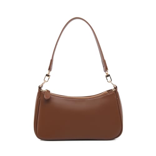 Shoulder Bag for women Crossbody Bags Retro Classic Small Hobo Purse Clutch Tote Handbags with Zipper Closure - color: Brown