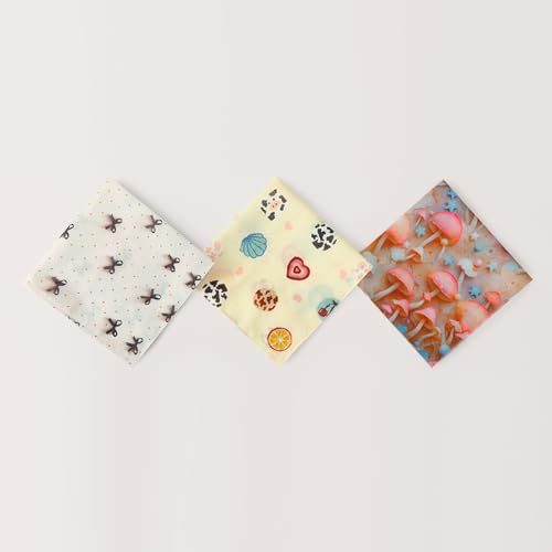 GREATEE Bandanas for Women Cotton Head Kerchiefs Floral Hair Bandanas Hair Scarfs Headband Scarf for Hair-Style 20"×20" - color: White-3pcs