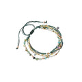 Fuqimanman2020 Boho Braided Beaded Ankle Bracelets Handmade Adjustable Beach Wrap Bracelet Draw String Anklets Bracelets Gifts for Women - color: Green