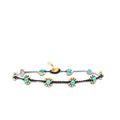 Made by Nami Boho Surfer Anklet Waterproof & Adjustable Beaded Anklets for Women Beachy Ankle Bracelet Made from Waxed Cotton Rope and Beads for Summer and Hippie Style - color: Turquoise Beads