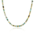 KissYan Boho Beaded Choker Necklace for Women, Gemstone Choker Natural Stone Freshwater Pearl Surfer Necklaces 14K Gold Plated Summer Beach Handmade Jewelry - color: B-Green Aventurine