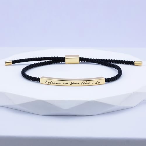 LINY Inspirational Gifts for Women Men, Dont Let The Hard Days Win Gifts, Motivational Inspirational Tube Bracelets Friendship Birthday Meaningful Gift for Friends Female - color: 2Pcs Believe in you like i do-Black+Gold