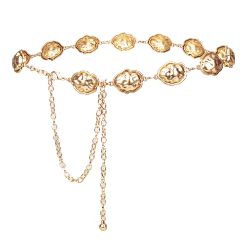 Luvatar Fashion Metal Waist Chain Belt Blouse Dress Sweater Chain Belt… - color: Gold-s15