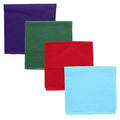 Motique Accessories Solid Color Bandana - Set of 4 - color: Dark Green Red Turquoise Purple