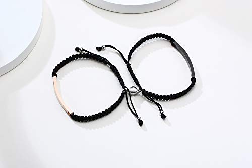 MEALGUET Personalized Couple Bracelet Customized Couple Bracelets Set Mutual Attraction Custom Name Relationship Bracelet Personalized Gift for Men Women - style: You are my person-round magnetic