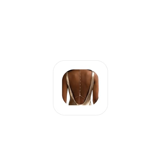Bride Backless Rhinestone Waterdrop Body Chain Belly Waist Necklace - color: Gold