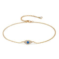 LOYATA Dainty Ankle Bracelet,14K Gold Plated Tiny Bead Anklet Dainty White Cubic Zirconia Cross Tassel Foot Chain Cute Lucky Moon Evil Eye Foot Jewelry Boho Anklets for Women - color: Evil Eye 2