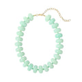 Multi-Color Chunky Beaded Necklace for Women, Vibrant Acrylic Candy Bead Choker Necklace with Adjustable Stainless Steel Clasp, Summer Statement Jewelry for Festivals - color: Light Green