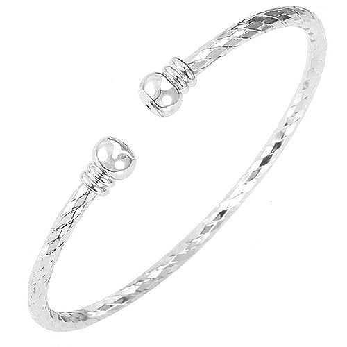 Sterling Silver Bangle Bracelets for Women,Fashion Jewelry Simple Adjustable 925 Silver Cuff Bangles for Women Mom Wife Valentine Mothers Day Gift - color: style-2