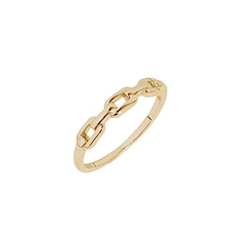 Amazon Essentials Plated Sterling Silver Chain Link Accent Ring - color: Yellow Gold, size: 9