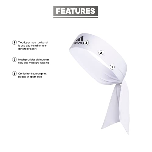 adidas Alphaskin Tie Headband - color: Tie/1/White/Black