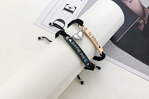 MEALGUET Personalized Couple Bracelet Customized Couple Bracelets Set Mutual Attraction Custom Name Relationship Bracelet Personalized Gift for Men Women - style: To Infinity And Beyond-heart magnetic