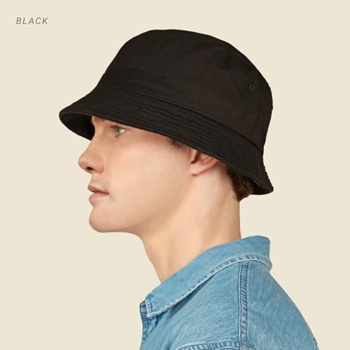 Hot Summer Bucket Hat - Trendy Cotton Sun Hat for Beach, Golf, Fishing - Fun Outdoor Vacation Boonie for Men and Women - color: Coffee