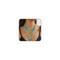 INENIMARTJ Gold Turquoise Necklace for Women Boho Turquoise Pendant Necklace Gold Chain Turquoises Necklaces Trendy Western Turquoises Jewelry for Womens - style: style F