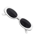 VANLINKER Polarized Retro Oval Sunglasses for Women and Men Small 90s Style VL9580 - color: C6 White Frame/Grey Lens