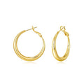 EXGOX Sterling Silver Hoop Earrings - Hypoallergenic, Lightweight, Chunky, 14K Real Gold Plated, Big Large Hoops for Women - color: Chunky Hoop&Gold 30mm