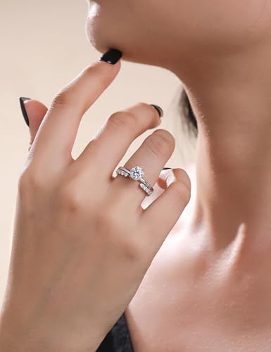 Moissanite Open Wedding Bands for Women S925 Sterling Silver Half Eternity Band Adjustable Anniversary Ring Stackable Engagement Promise Rings for Stacking Size 4-10 - color: Silver, size: 10