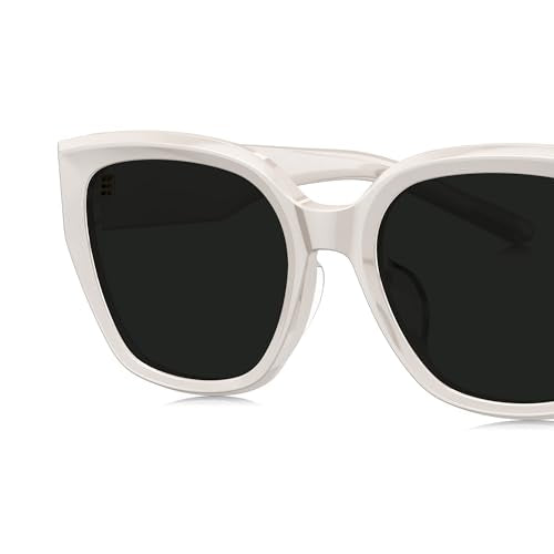 BOLON Women Trendy Cat Eye Polarized Sunglasses, Exclusive Eyewear Brand of EssilorLuxottica - color: Nude Beige/Grey Polarized Small