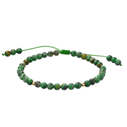 Softones 6mm Natural Stone Anklet for Women Gemstone Ankle Bracelets for Women Healing Energy Crystal Anklets Adjustable(8.5-10 Inches) - color: african turquoise