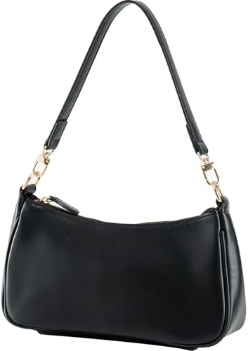 Shoulder Bag for women Crossbody Bags Retro Classic Small Hobo Purse Clutch Tote Handbags with Zipper Closure - color: Black
